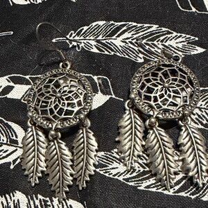Silver Dreamcatcher Earrings